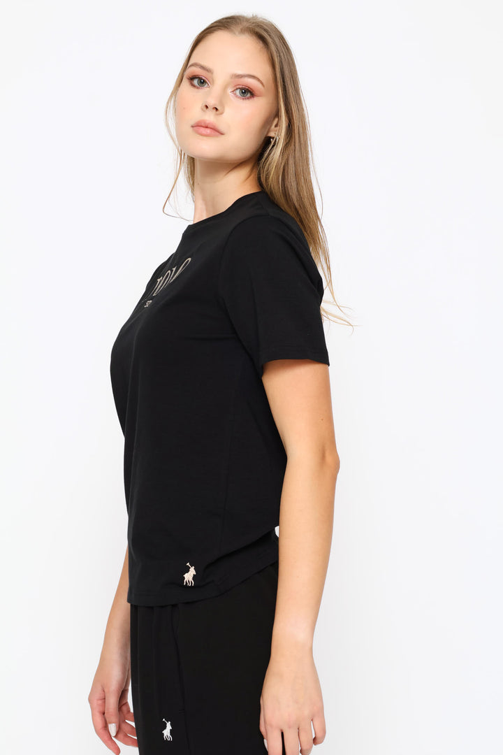 Quinn Embroidered T-Shirt - Black