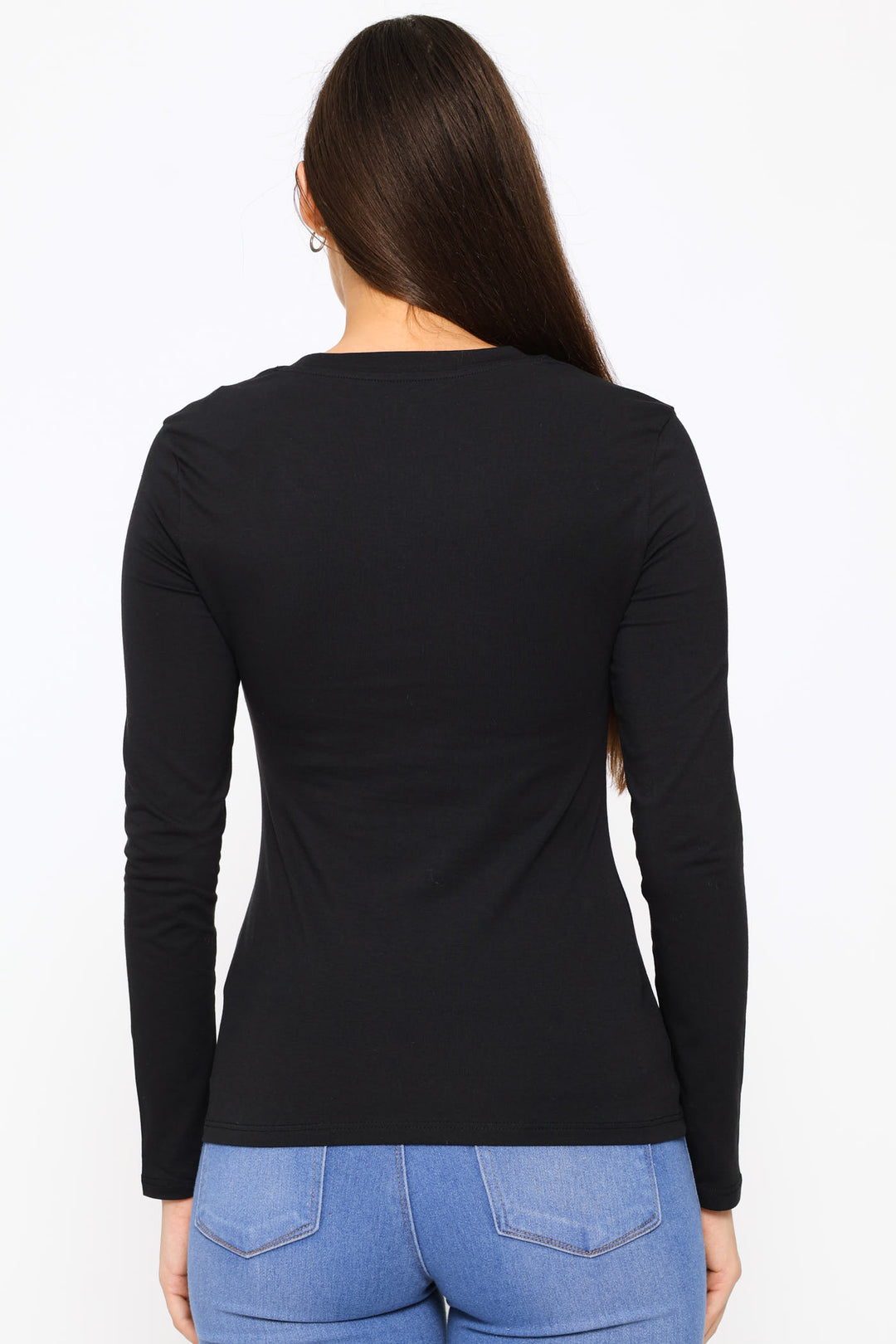 Long Sleeve Modal Blend Regular T-Shirt - Black