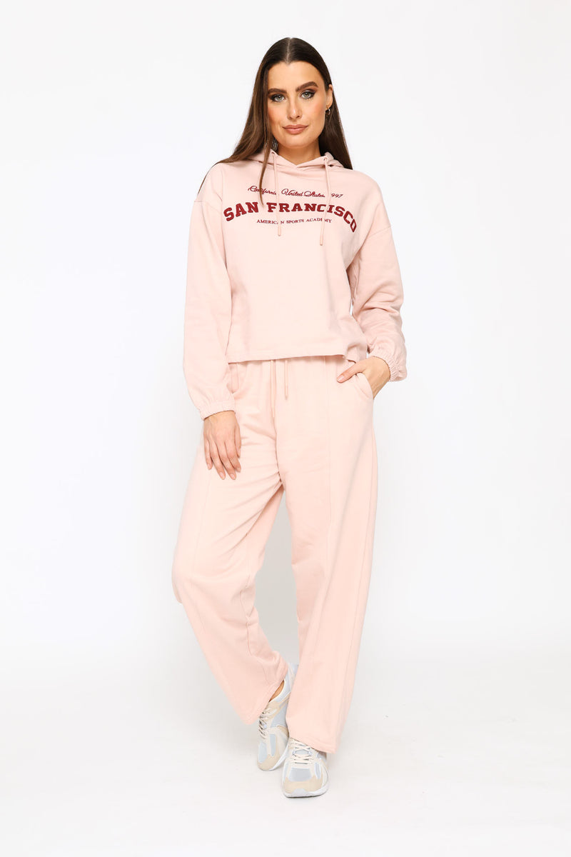 San Francisco Embroidered Hoody - Light Pink