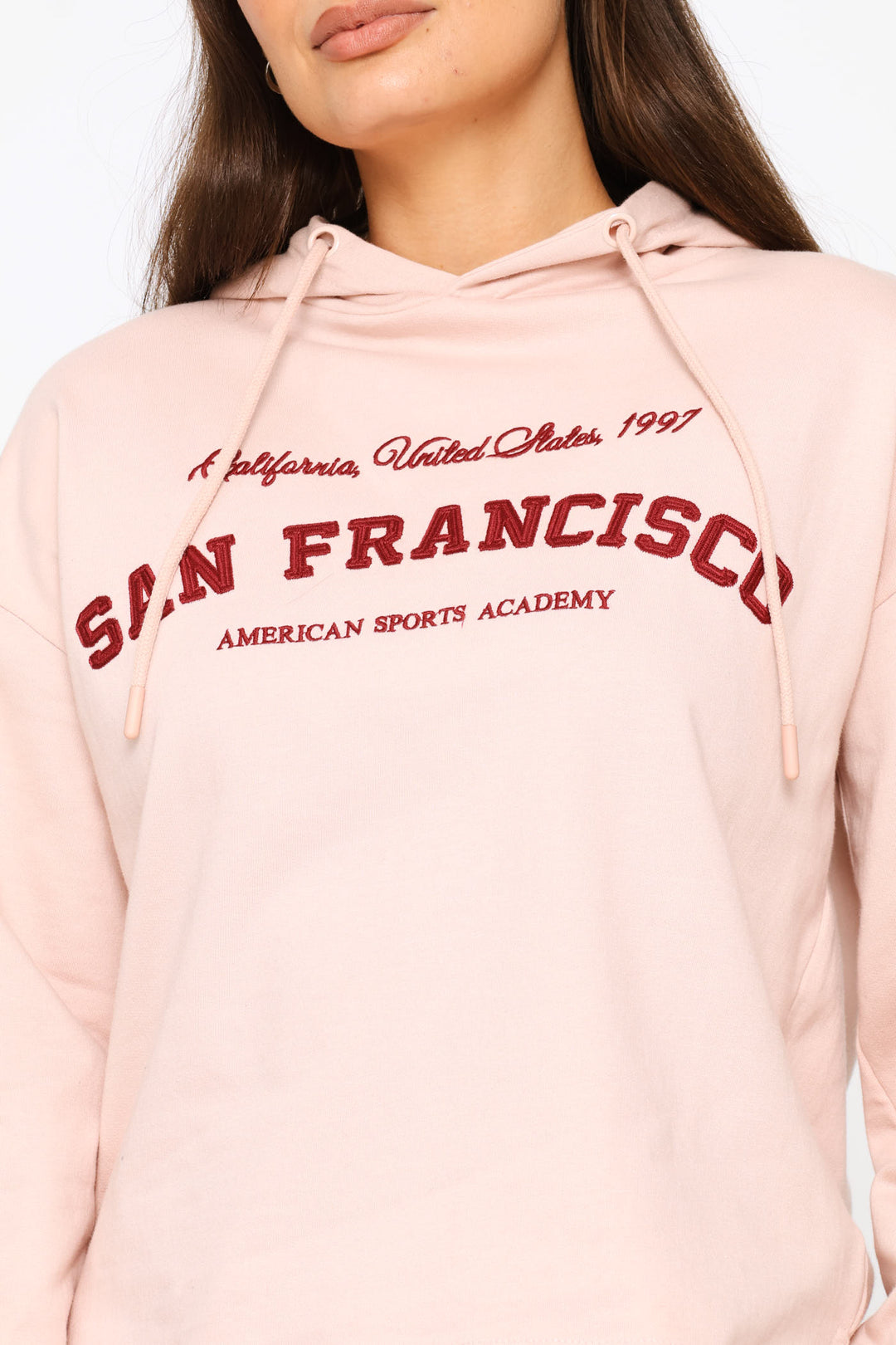 San Francisco Embroidered Hoody - Light Pink
