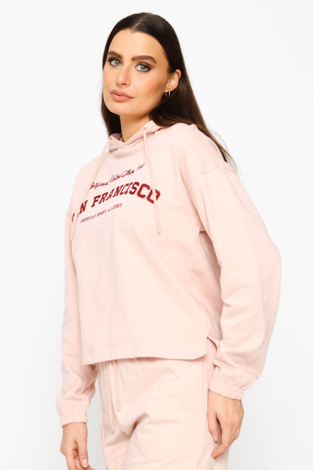 San Francisco Embroidered Hoody - Light Pink