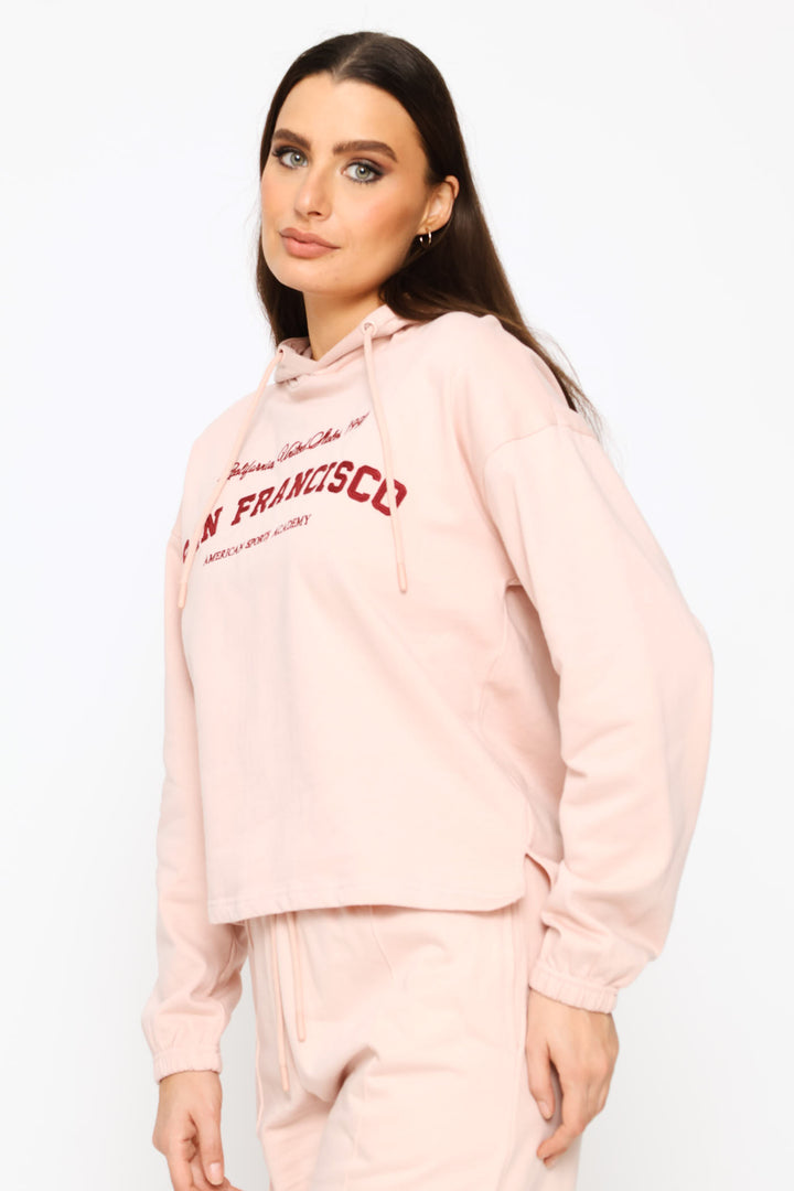San Francisco Embroidered Hoody - Light Pink