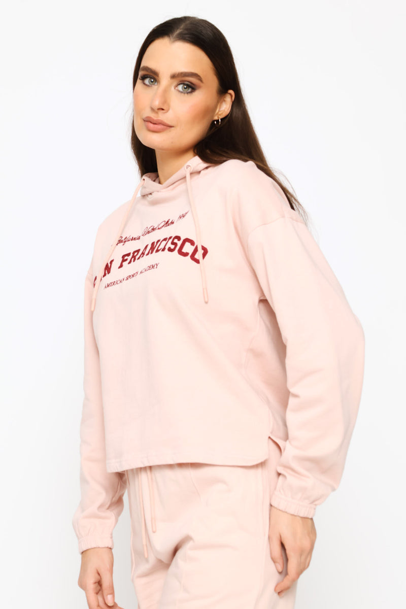 San Francisco Embroidered Hoody - Light Pink