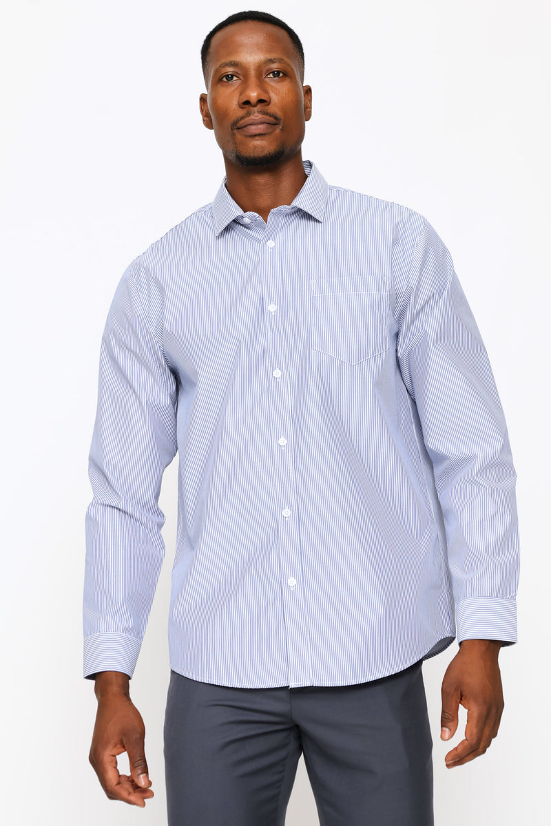 Regular Basic Stripe Printed Shirt - White/Black