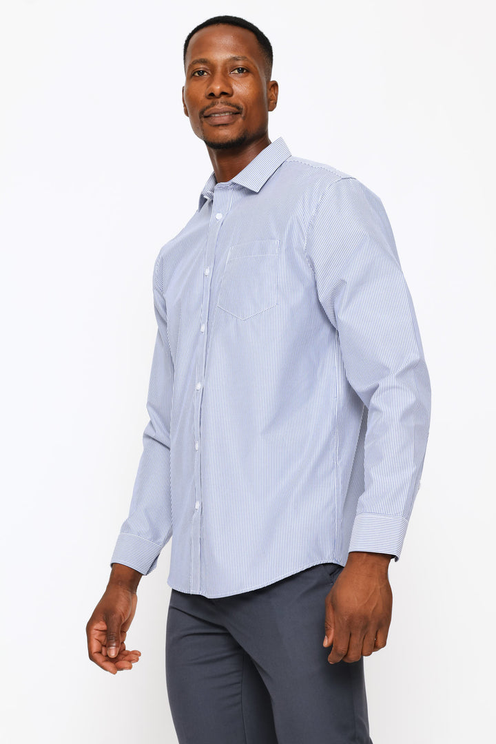 Regular Basic Stripe Printed Shirt - White/Black