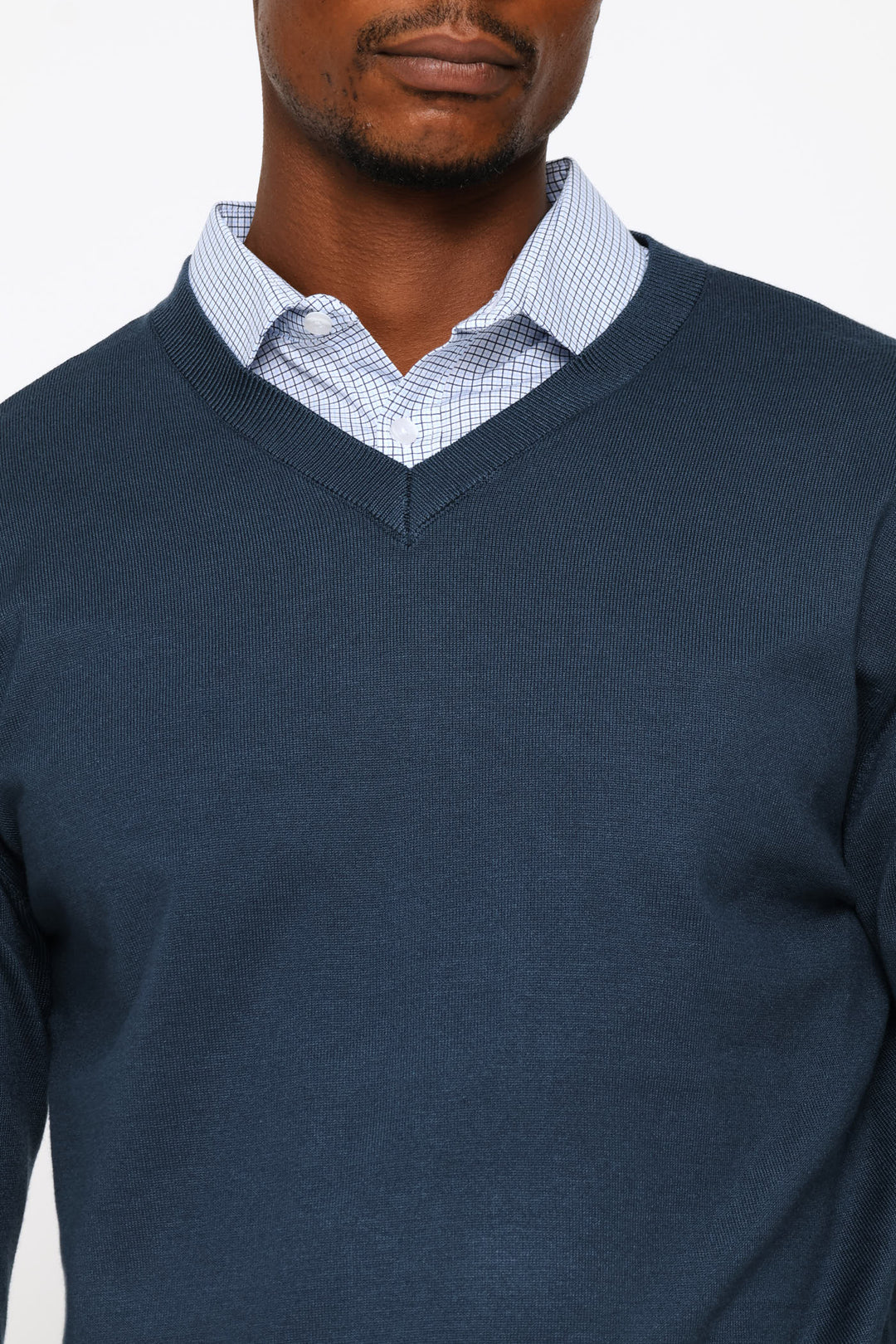Long Sleeve V-Neck Pullover - Petrol