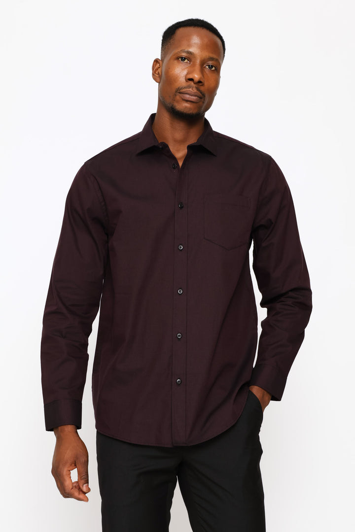 Regular Two Tone Textured Shirt - Grape Wine