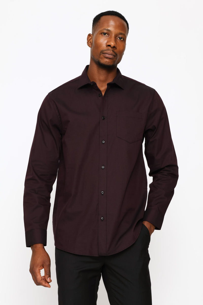 Regular Two Tone Textured Shirt - Grape Wine