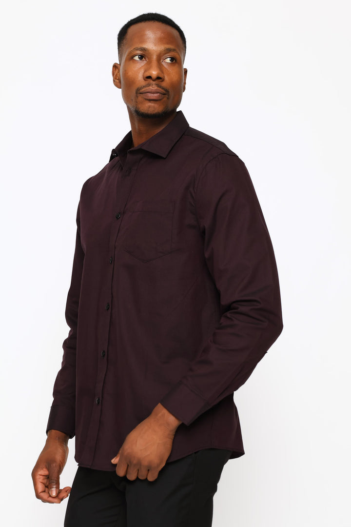 Regular Two Tone Textured Shirt - Grape Wine