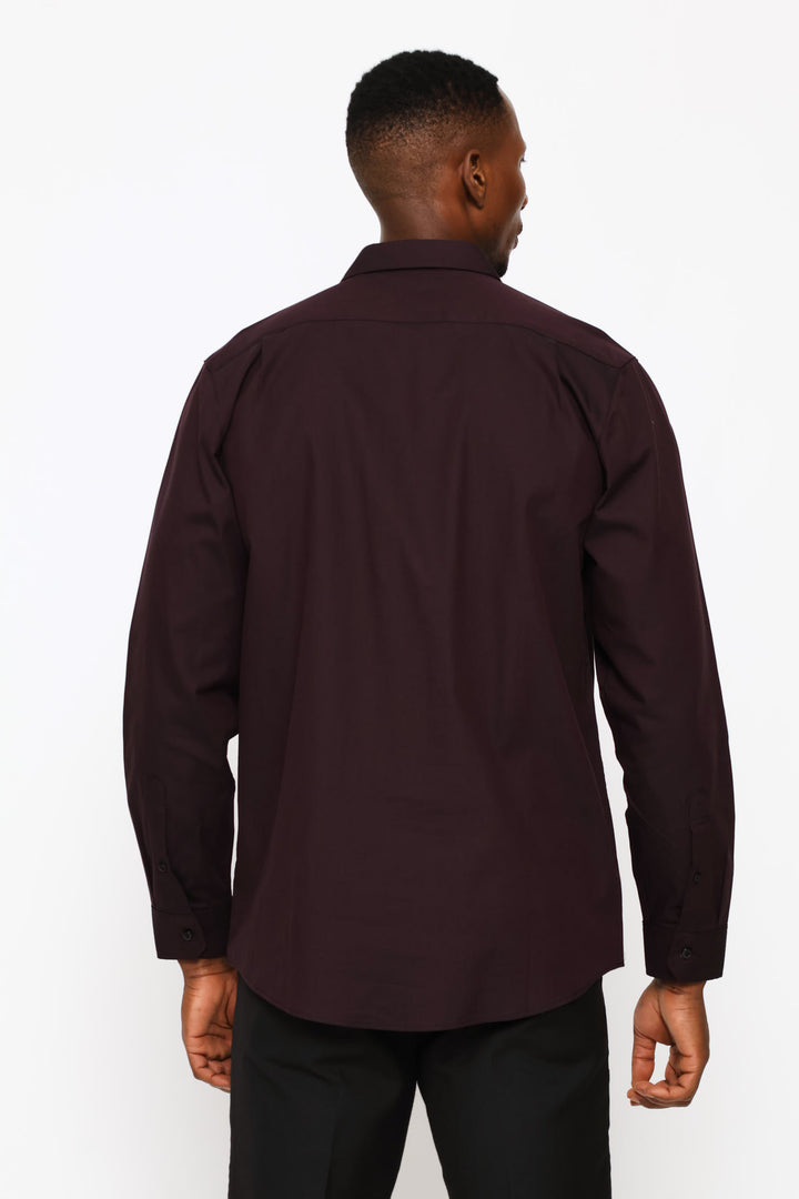 Regular Two Tone Textured Shirt - Grape Wine