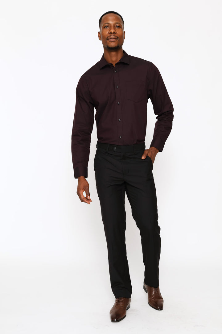 Regular Two Tone Textured Shirt - Grape Wine