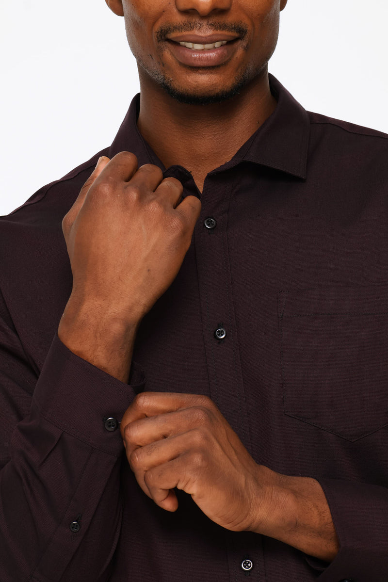 Regular Two Tone Textured Shirt - Grape Wine