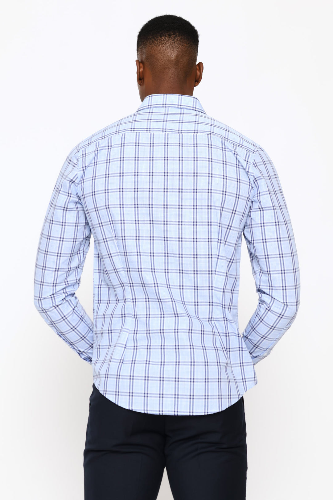 Slim Check Printed Shirt - Navy/Blue