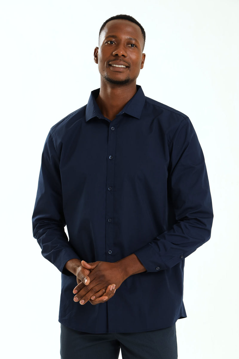 Easy Care Long Sleeve Shirt - Navy