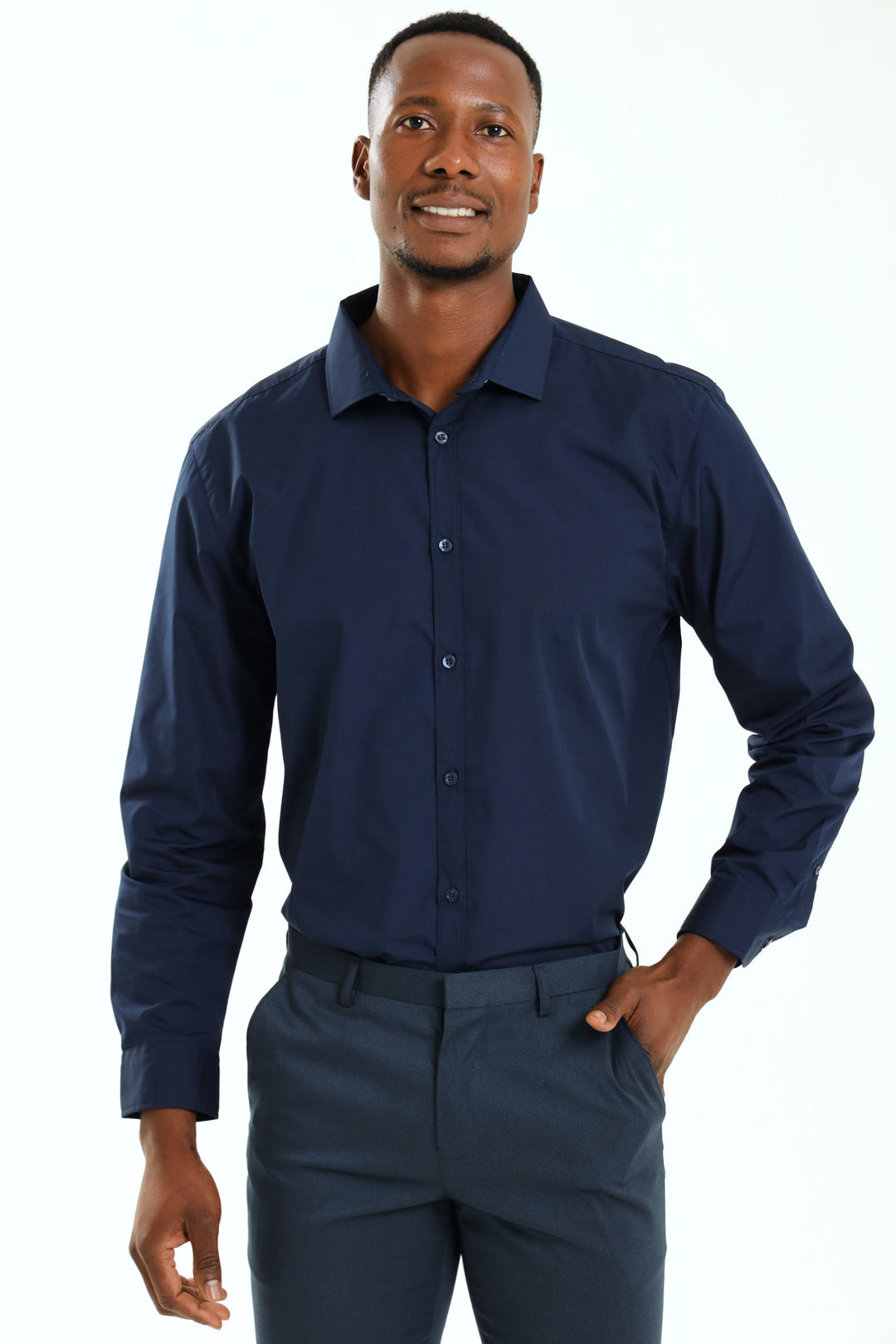 Easy Care Long Sleeve Shirt - Navy