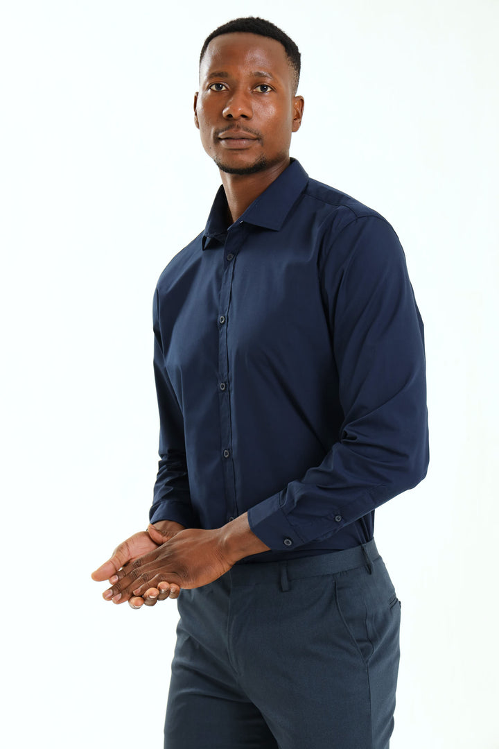 Easy Care Long Sleeve Shirt - Navy