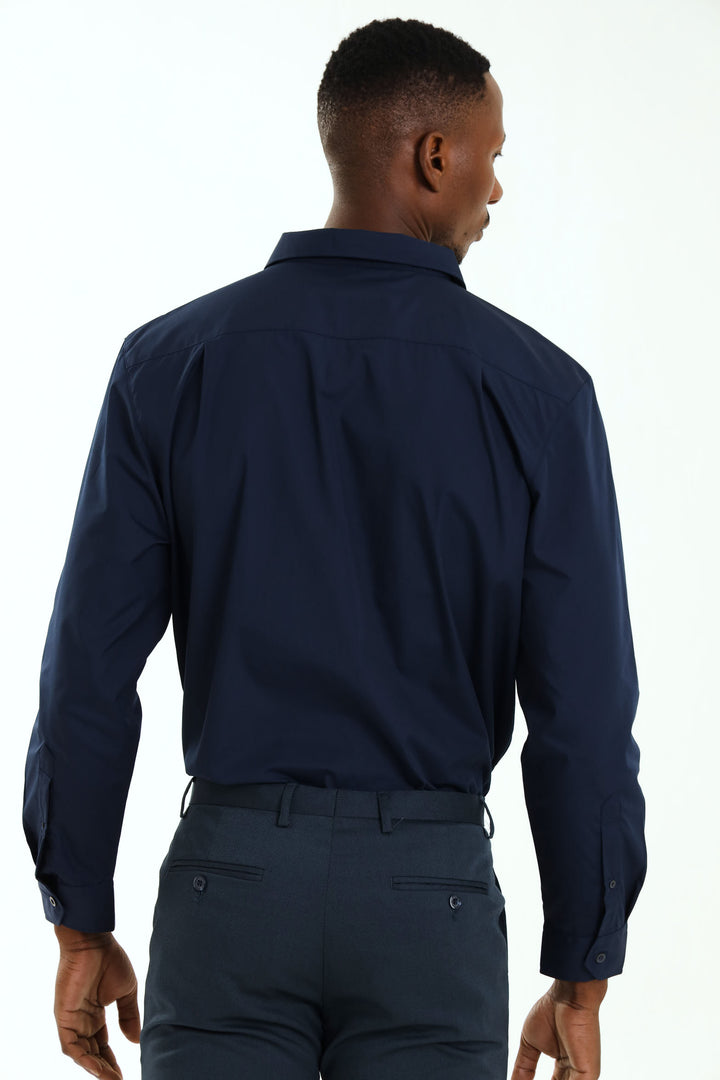 Easy Care Long Sleeve Shirt - Navy