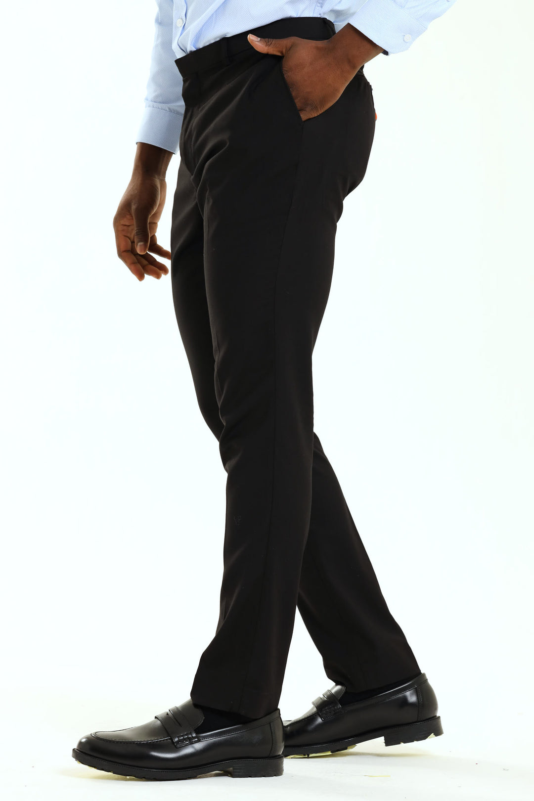 Slim Fit Viscose Blend Suit Trouser - Black