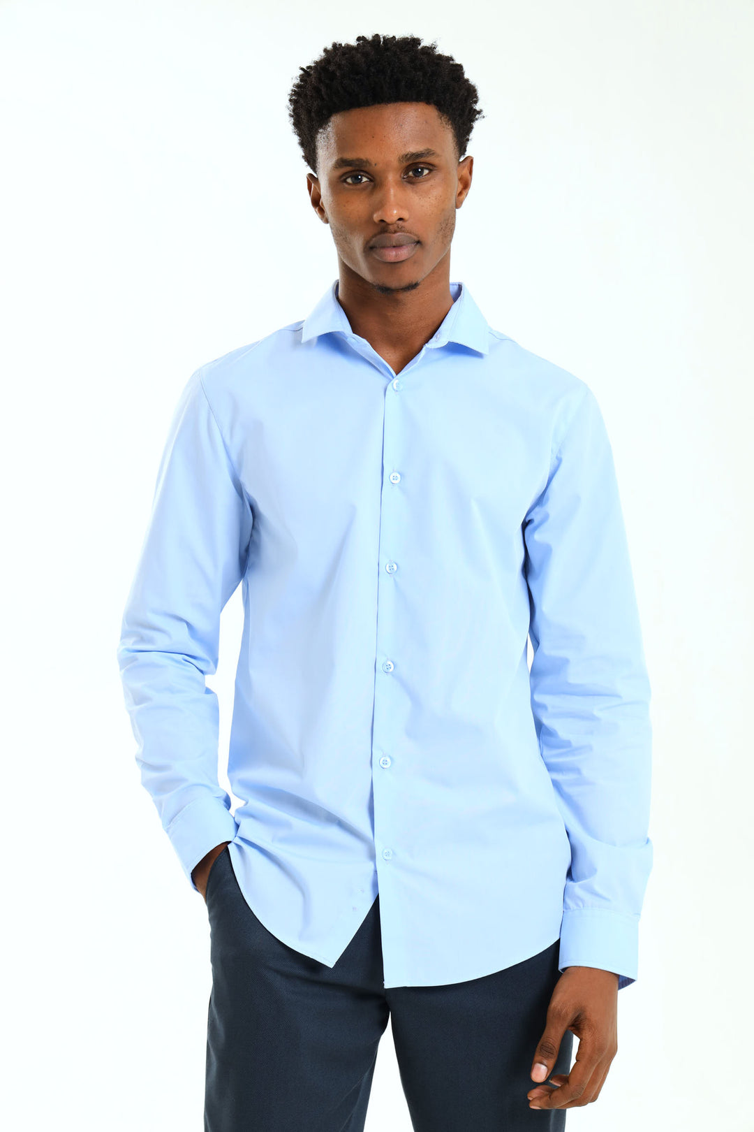 Easy Care Long Sleeve Shirt - Light Blue