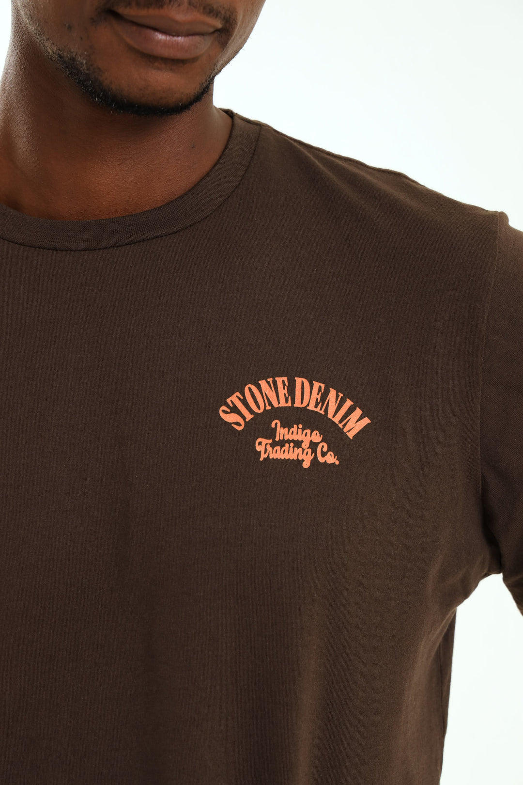 Stone Denim Indigo Trading Chest T-Shirt - Chocolate