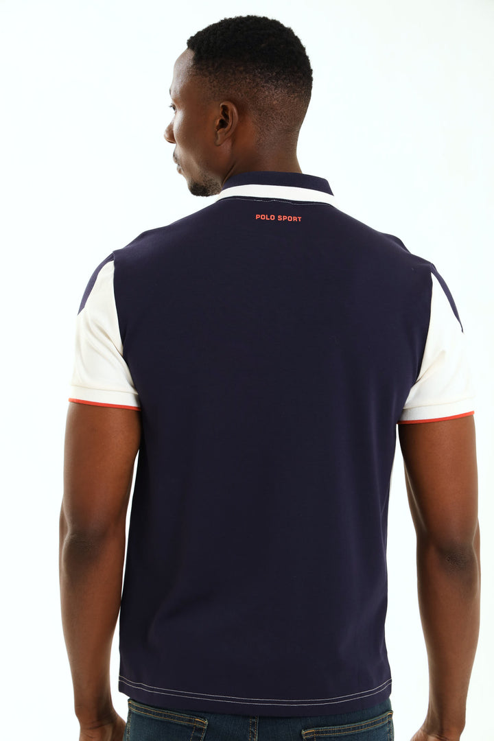 Thando Colour Block Sport Golfer - White/Navy