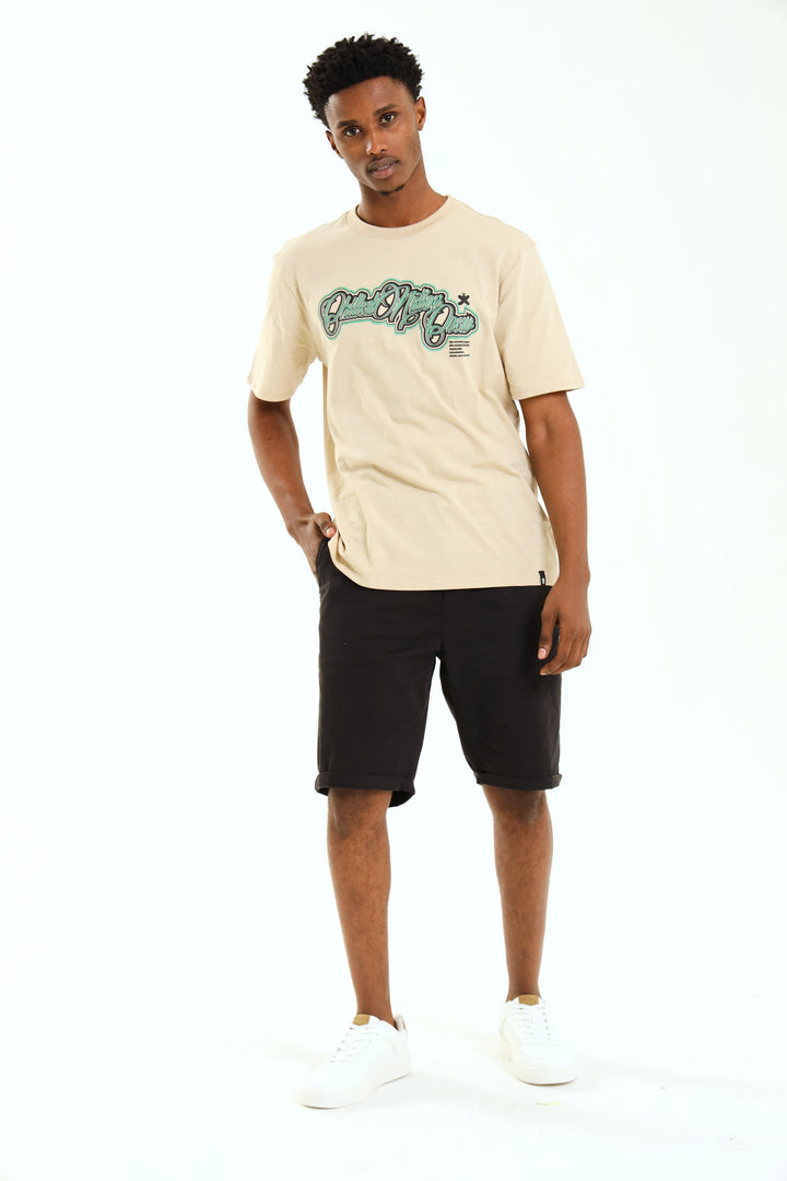Chilled Nation Print Tee - Stone