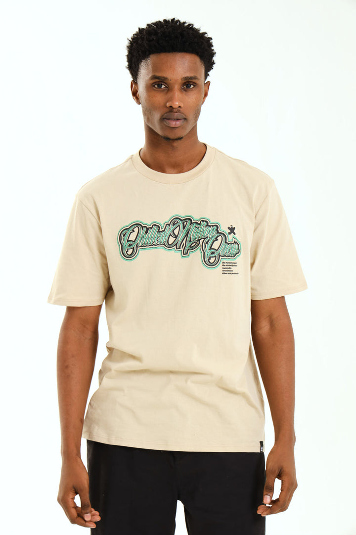 Chilled Nation Print Tee - Stone