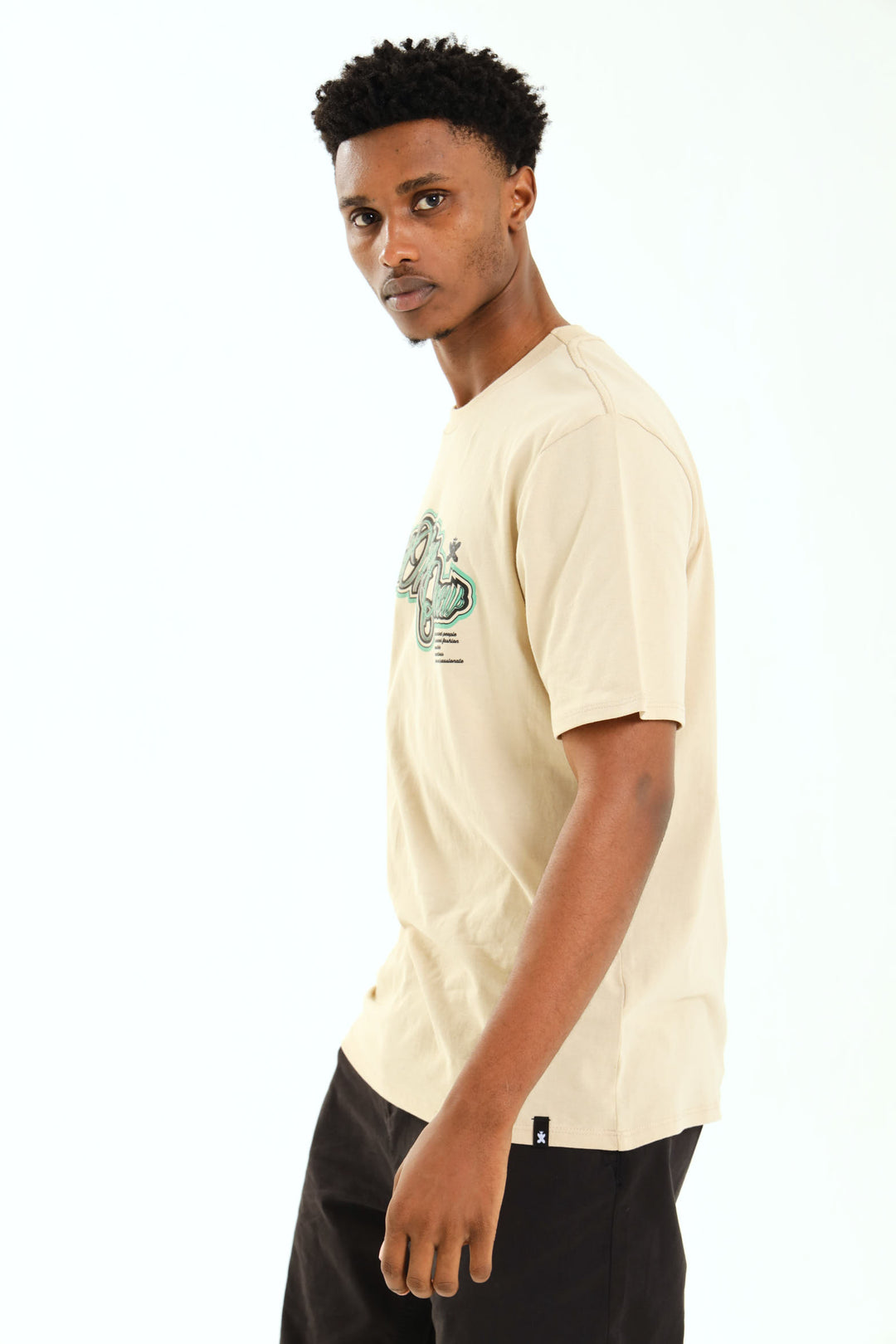 Chilled Nation Print Tee - Stone