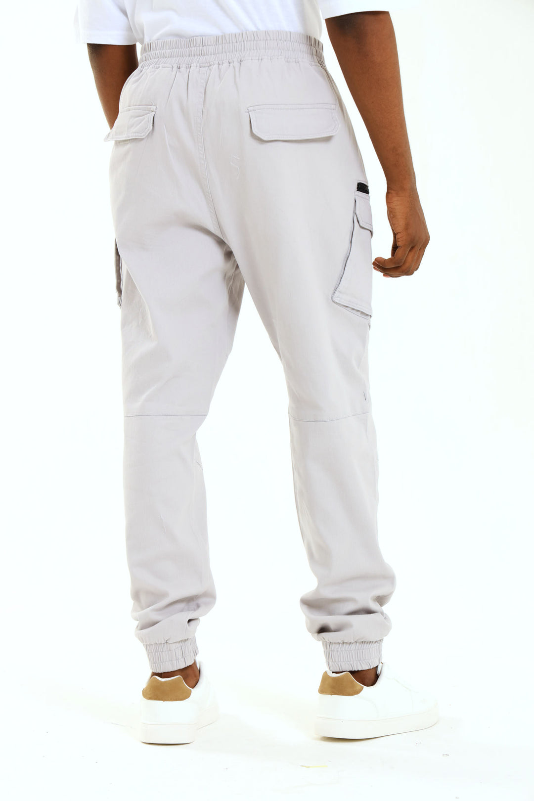 Zip Cargo Pants - Light Grey