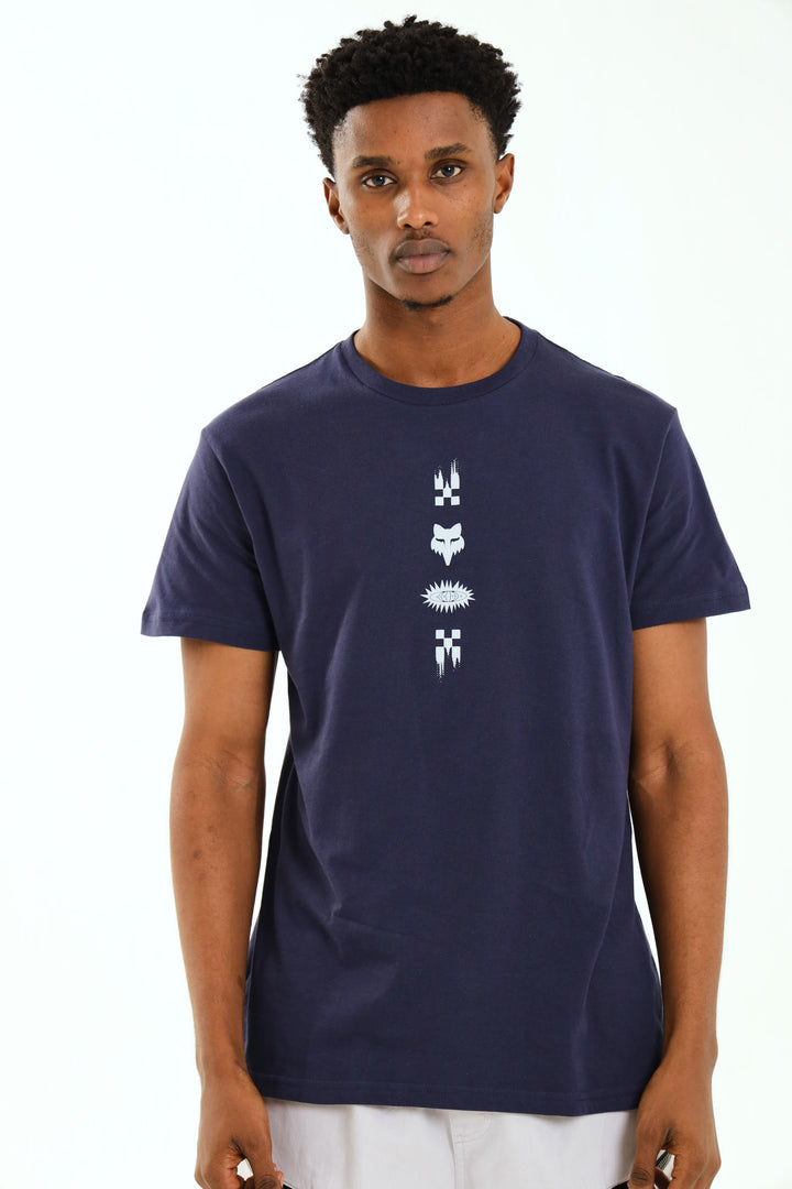 Short Sleeve Vertical Limit Tee - Navy