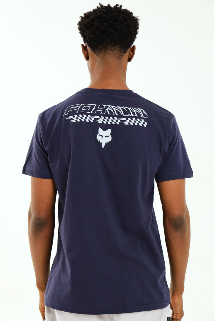 Short Sleeve Vertical Limit Tee - Navy