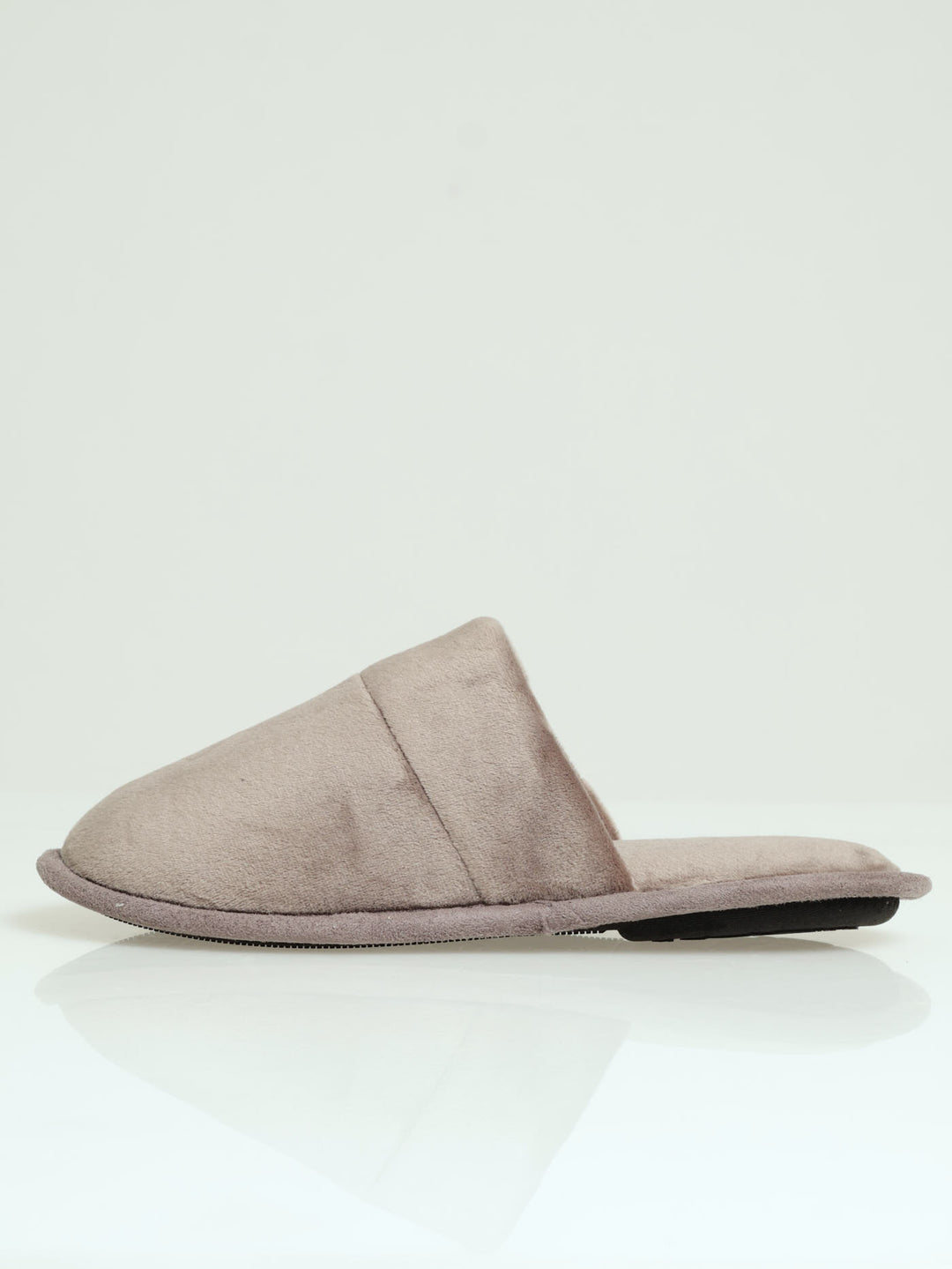 Open Back Microfibre Slipper - Grey