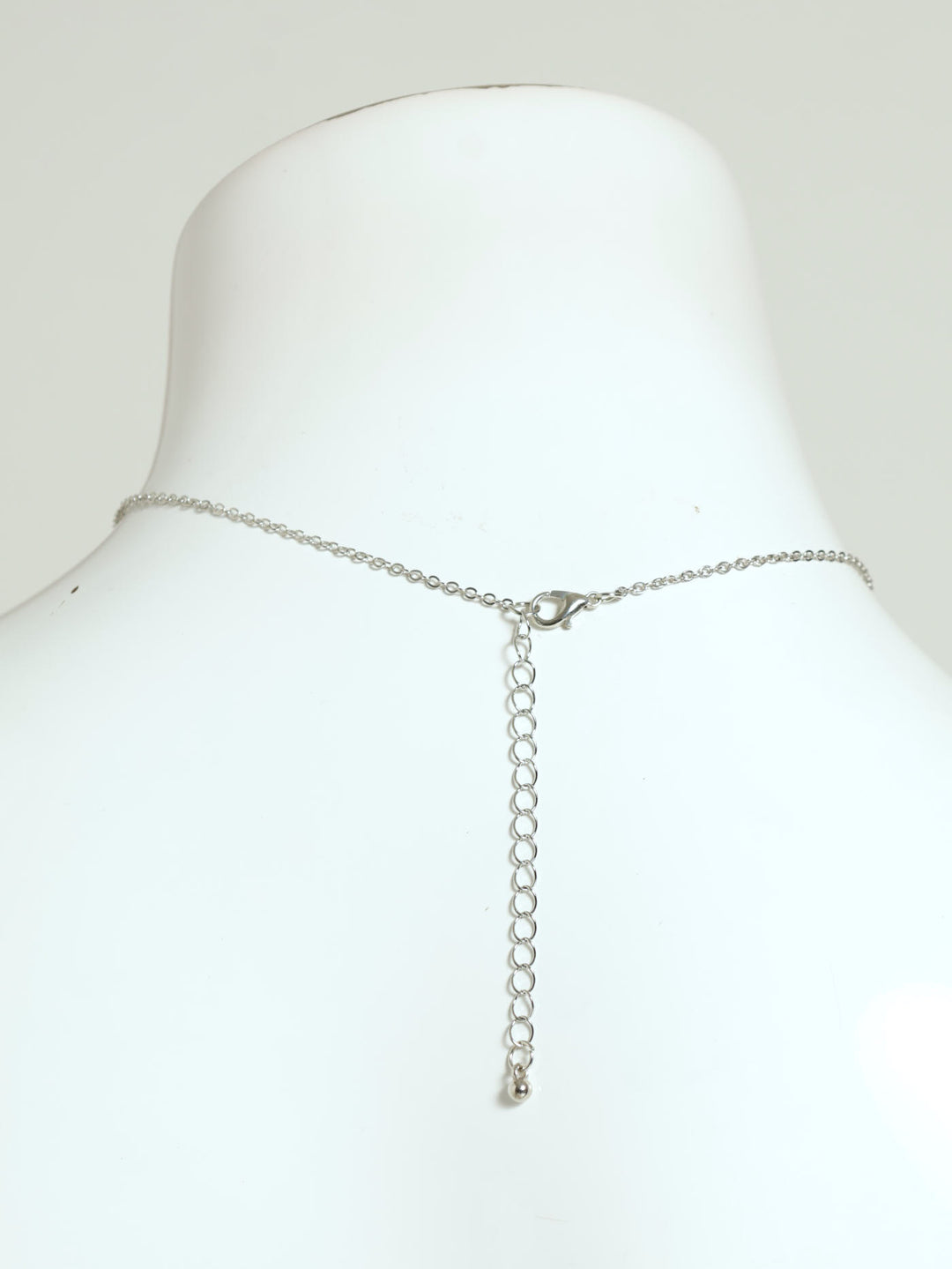 Diamante Round Pendant Necklace - Silver