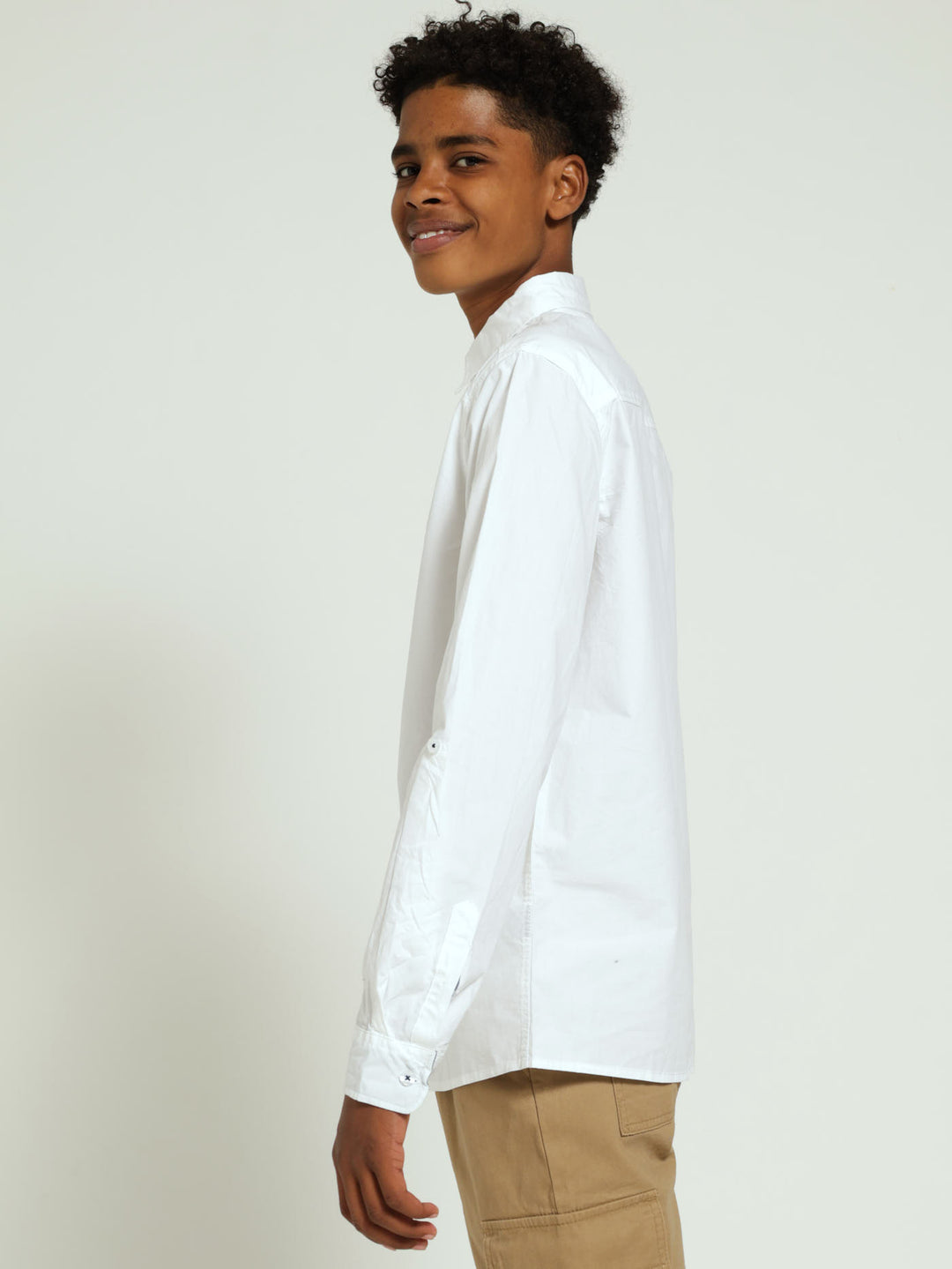 Boys Cracker Cotton Shirt - White