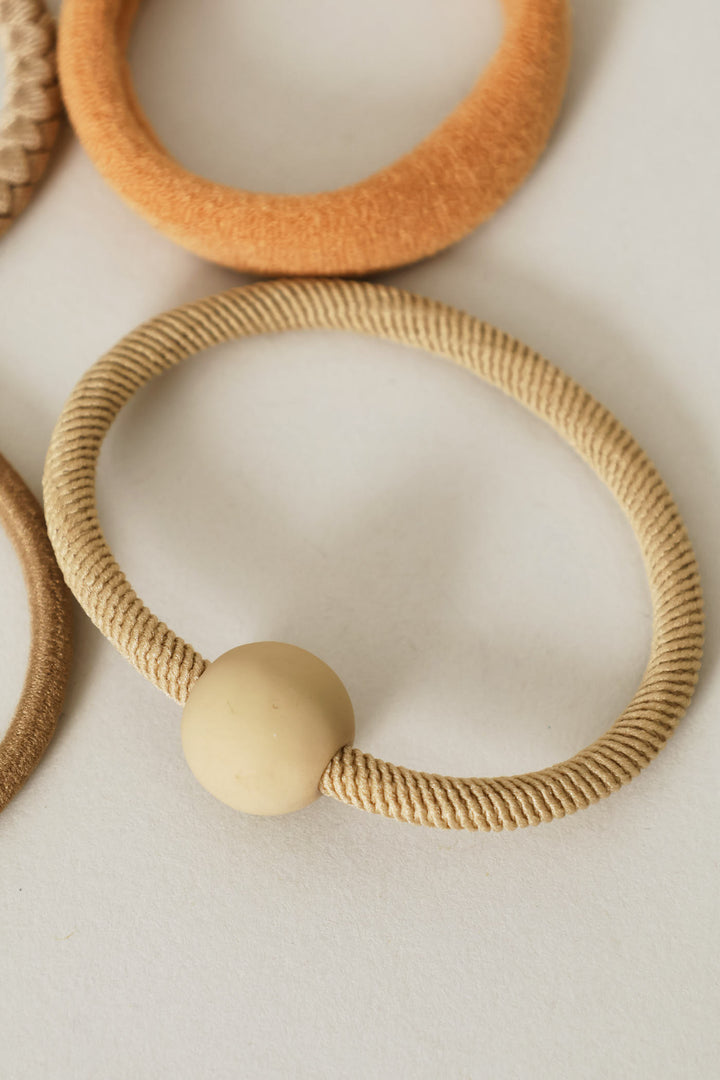 4 Pack Hair Bands - Beige