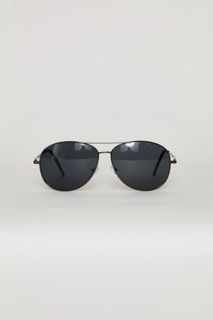 Metal Aviator Sunglasses - Black