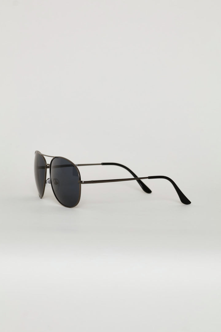 Metal Aviator Sunglasses - Black