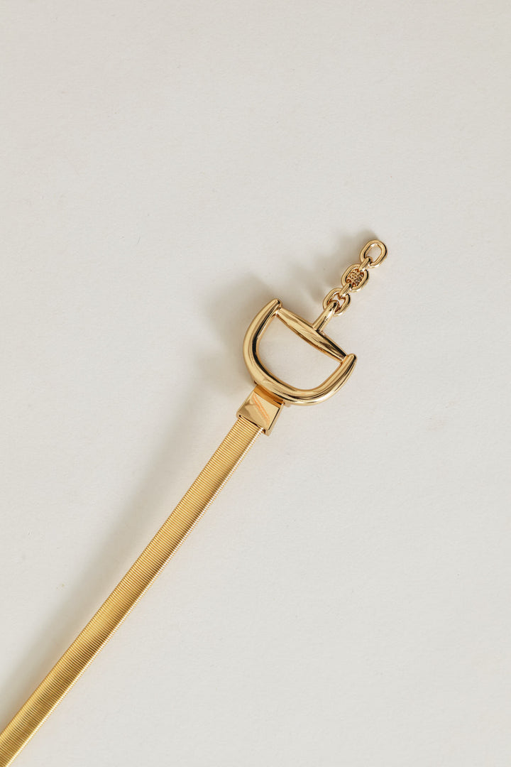 Snaffle Stretch Waist Belt - Gold