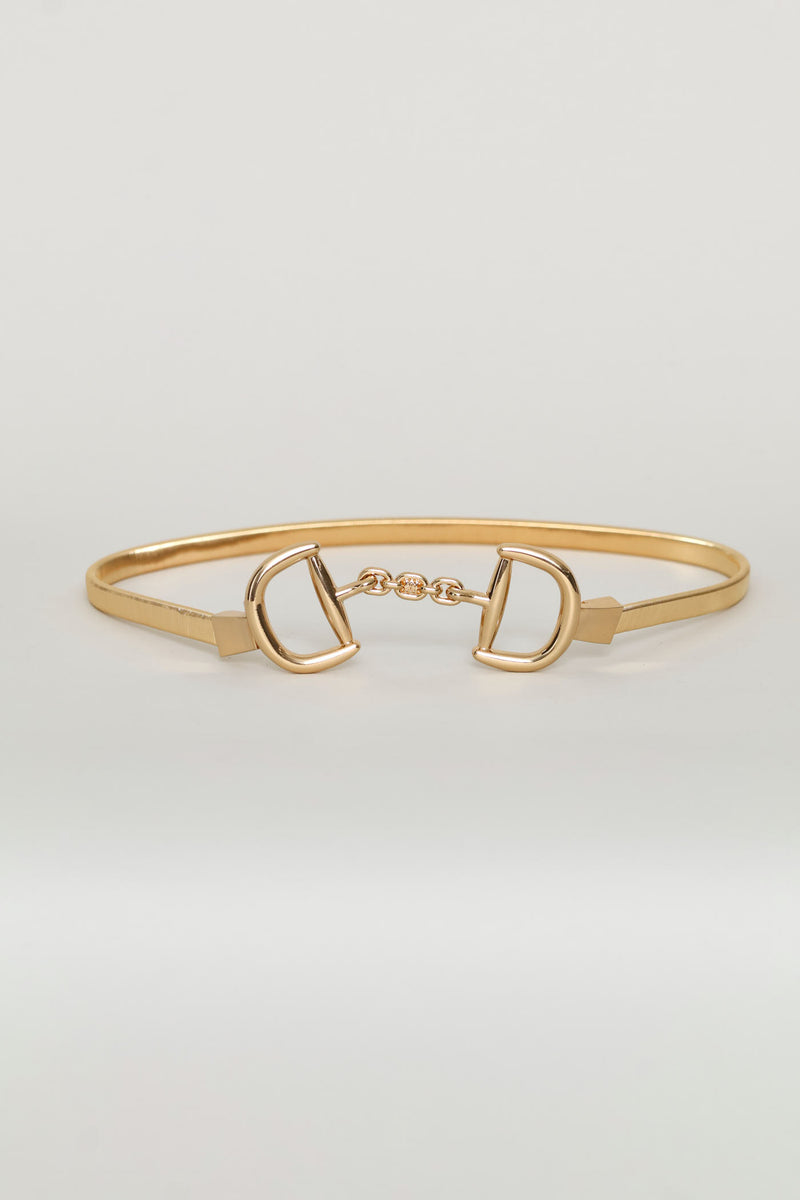 Snaffle Stretch Waist Belt - Gold