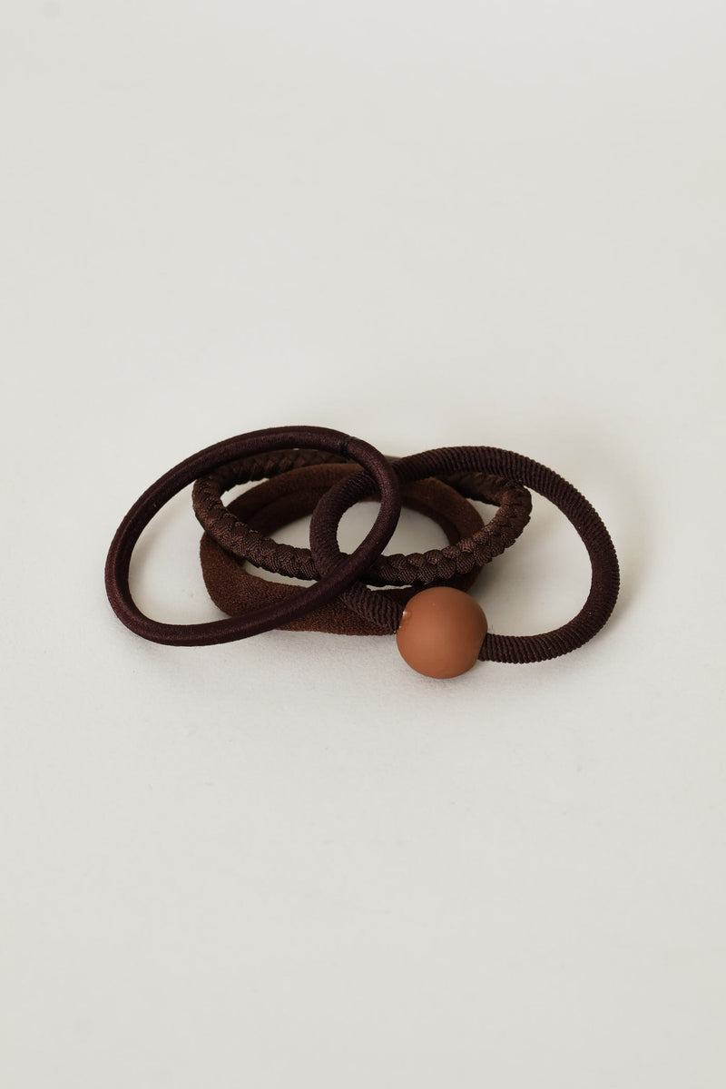 4 Pack Hair Bands - Brown
