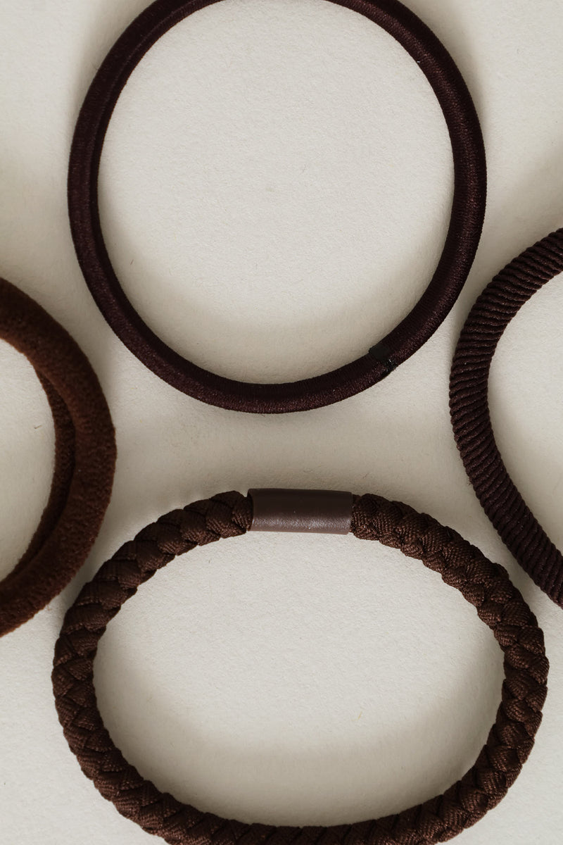 4 Pack Hair Bands - Brown