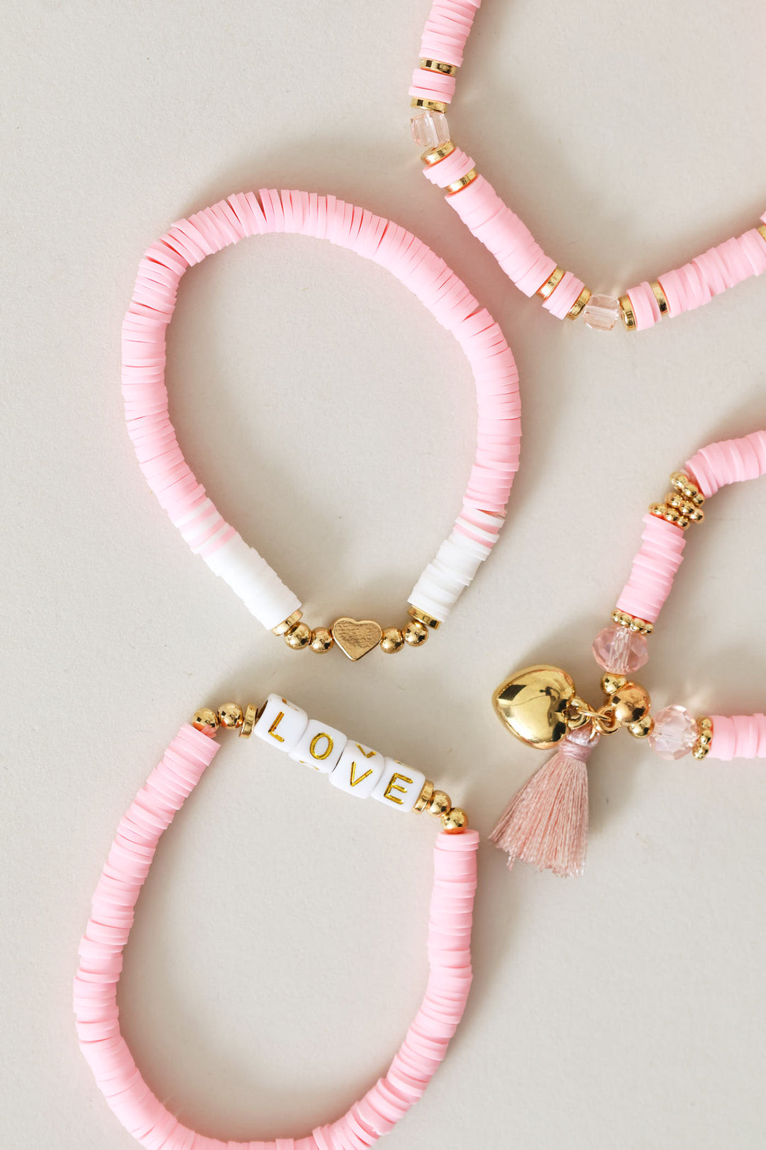 Girls Love Anklet Set - Pink