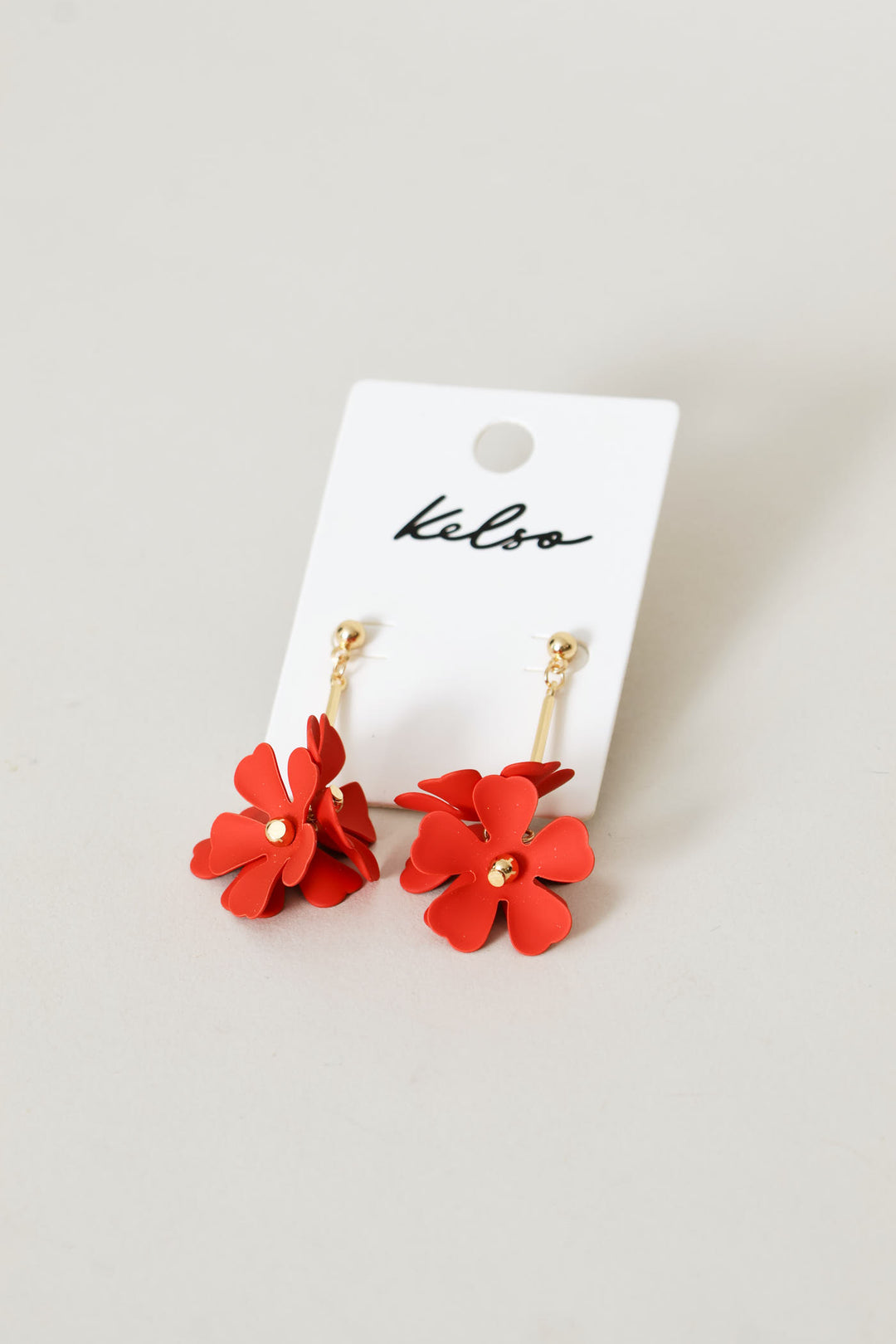 3 Petal Drop Earrings - Gold