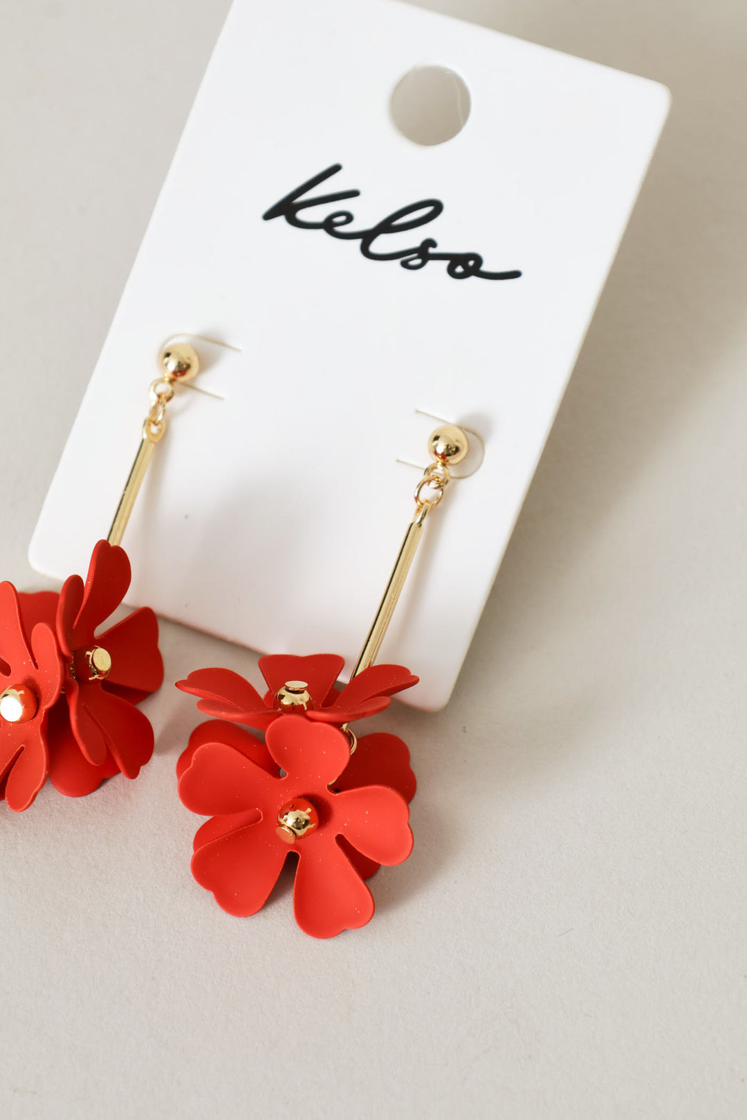 3 Petal Drop Earrings - Gold