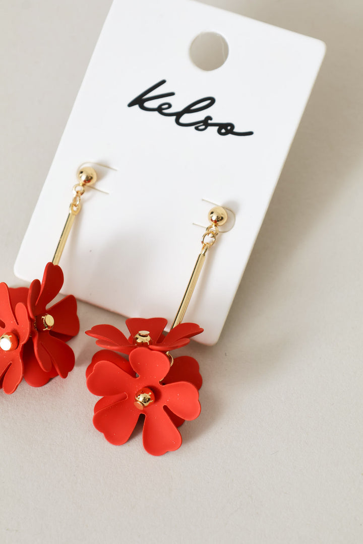 3 Petal Drop Earrings - Gold