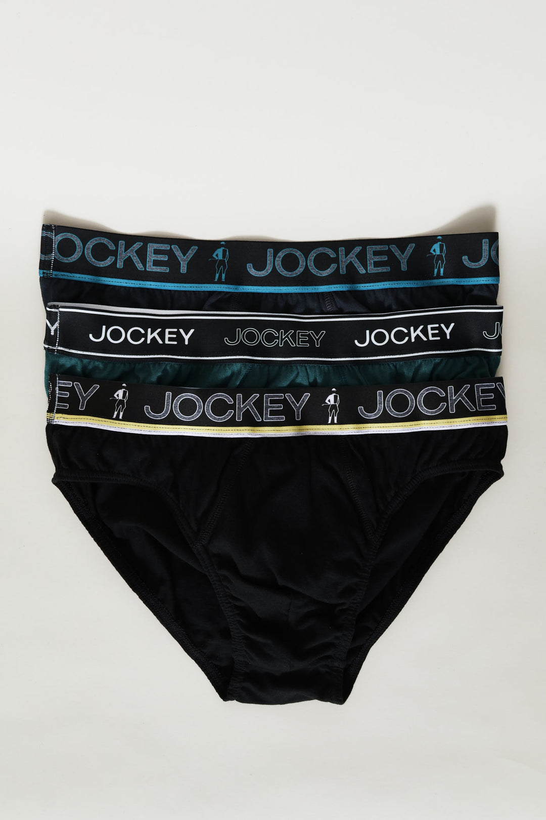 3 Pack Digi Elastic Briefs - Black/Teal