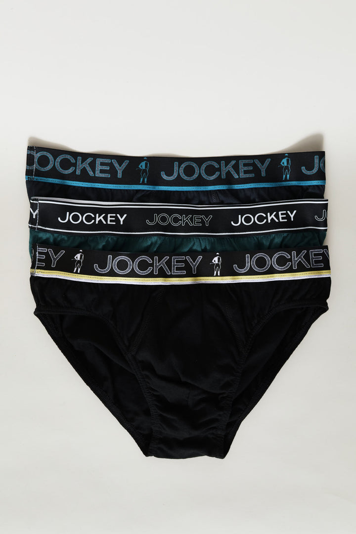 3 Pack Digi Elastic Briefs - Black/Teal