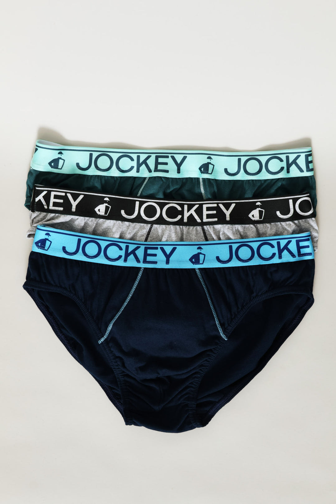3 Pack Graded Striped Brief - Grey/Green/Navy