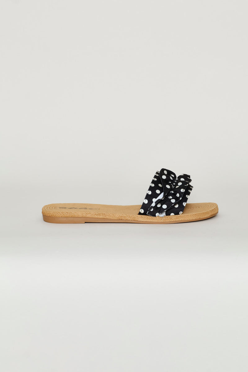 Frill Polka Dot Mule Sandal - Multi
