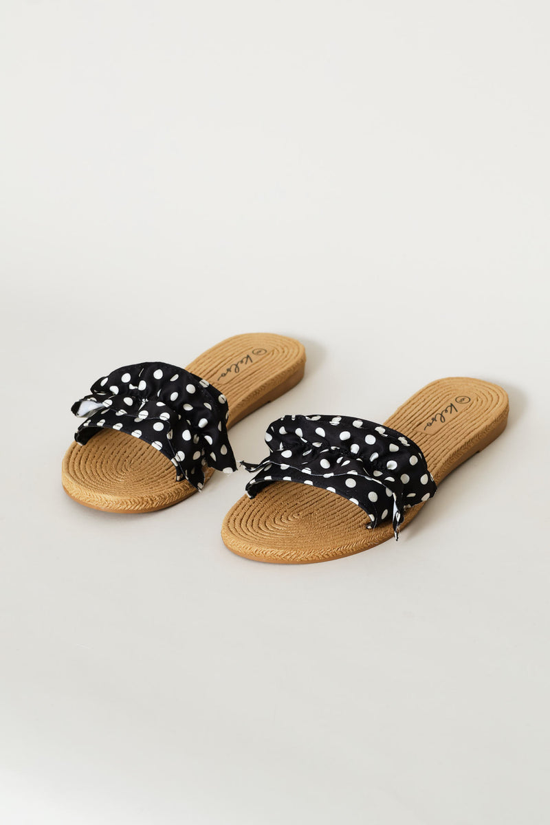 Frill Polka Dot Mule Sandal - Multi